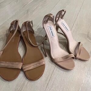 Two sets of nude sandals (Steve Madden & Kenneth Cole)